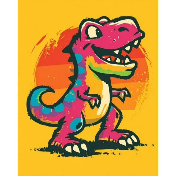 Paint by Numbers for Adults Kids Beginner Rainbow Tyrannosaurus DIY Acrylic Painting by Numbers Kits with Brushes Acrylic Pigment Home Decoration Gifts 16 x 20 inch