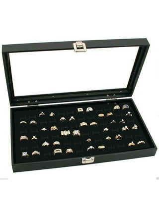 HighFree Glass Box Black with Lidded Glass Jewelry Box Glass Keepsake  Display Box Rings Bracelet Organizer Box Clear Rectangle
