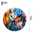 thumbnail image 2 of 14 Inch Wall Clock Battery Operated Silent Clock Decorative for Office, Kitchen, Outdoor, Living Room，Flowering Red Poppies Nature attractive, 2 of 4