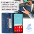 thumbnail image 2 of Compatible With Samsung Galaxy S23 Ultra Wallet Case Magnetic Closure Credit Card Pocket[Hidden Kickstand] Shockproof Dustproof Rfid Blocking PU Leather Luxury Phone Cover, Blue, 2 of 10