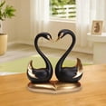 thumbnail image 4 of 2 figuras de cisne de pareja, adorno de mesa de resina moderna para San Valentín Negro, 4 of 7