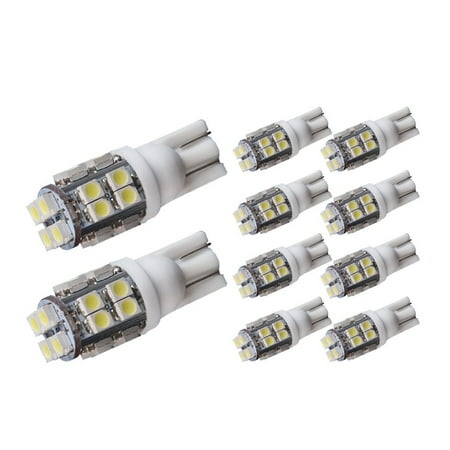 10X T10 W5W 20-SMD LED 6000k Car Interior Light Bulbs 194 168 2825 (Super (Best 194 Led Bulb)