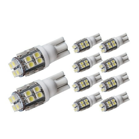 10X T10 W5W 20-SMD LED 6000k Car Interior Light Bulbs 194 168 2825 (Super White)