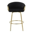thumbnail image 4 of LumiSource Gold Steel, Black Velvet Claire 26" Fixed Height Counter Stool - Set of 2, 4 of 8