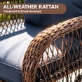 thumbnail image 6 of Segmart 3Pcs Patio Furniture Set, Outdoor Conversation Set Swivel Rocking Chairs with Coffee Table & Thickened Cushions, for Patio Porch Deck, 6 of 10