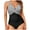 Black, variant on Plus Size Swimsuits for Women One Piece Slimming Ruched Push Up Bathing Suit Vintage Padded Retro V Neck Swimwear Coffee 2XL