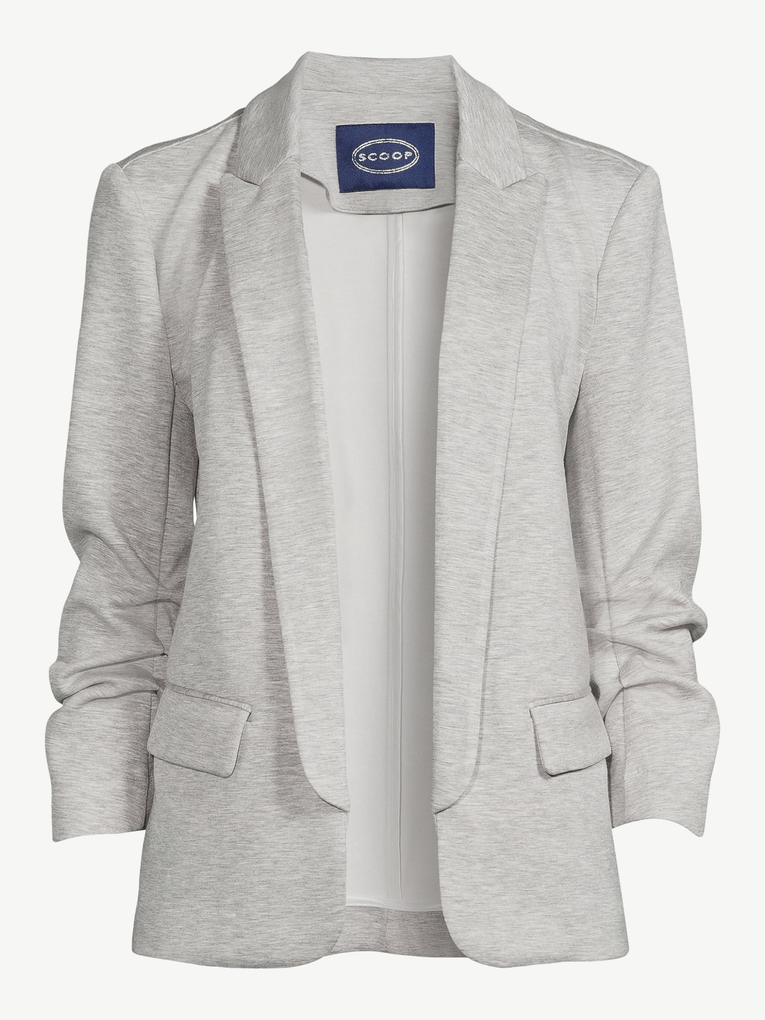 Scoop Women's and Women’s Plus Ultimate ScubaKnit Relaxed Blazer with Scrunch Sleeves, Sizes XS-4X