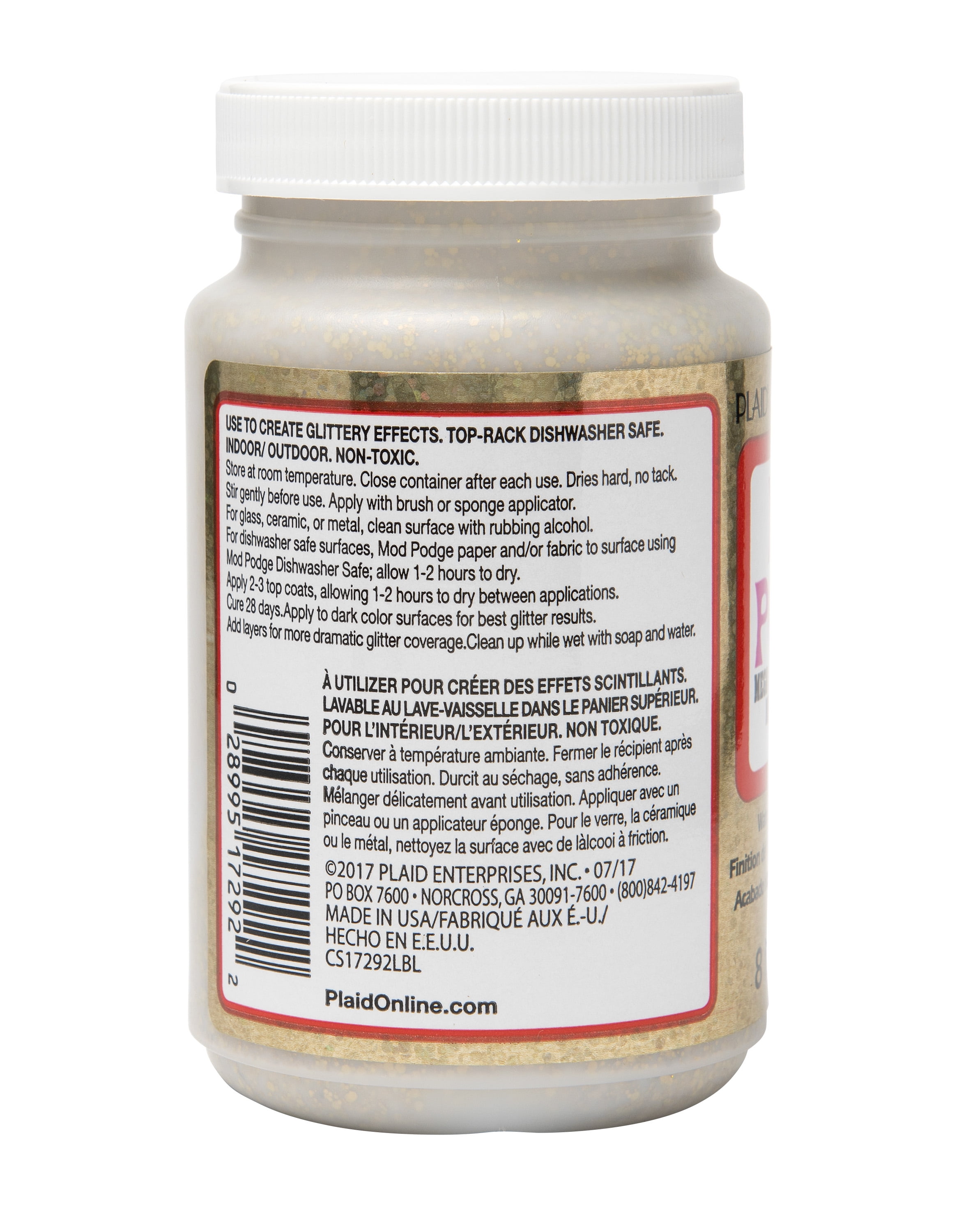 Shop Plaid Mod Podge ® Dishwasher Safe Glitter - Gold, 8 oz. - CS27593 -  CS27593