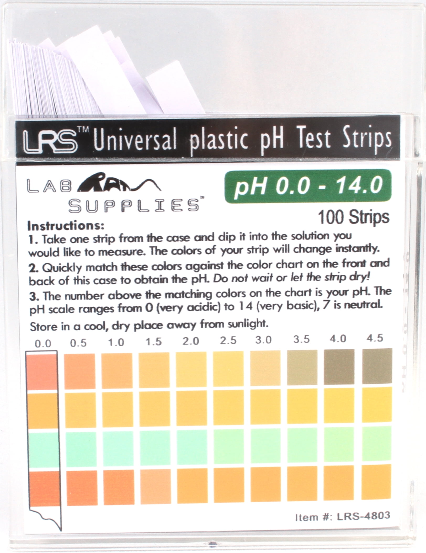 pH Test Strips, Universal Application (pH 0.014.0, 0.5 pH Intervals