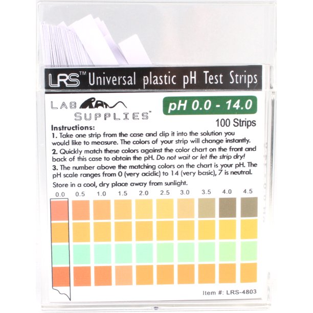 pH Test Strips, Universal Application (pH 0.014.0, 0.5 pH Intervals), 100 strips
