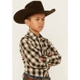 thumbnail image 2 of Roper Boys' Plaid Print Long Sleeve Pearl Snap Western Shirt Black Medium  US, 2 of 4