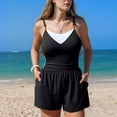 thumbnail image 6 of QSAWXQZ Women's One Piece Swimsuit Romper Athletic Sleeveless Crew Neck Bathing Suit with Boy Shorts Modest Swimwear with Pockets for Surfing Vacation 2XL, 6 of 8