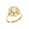 thumbnail image 1 of LBG British Made 18k Yellow Gold Natural Opal Womens Cluster Ring - 33 size options - Size, 1 of 5