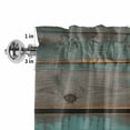 thumbnail image 4 of Daisy Flower Rod Pocket Curtain Valance, Vintage Horseshoes Farmhouse Wooden Grain Teal Farmhouse Window Valance for Living Room, Bedroom, Kitchen 54"W x 18"L, 4 of 9