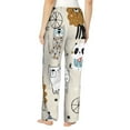 thumbnail image 3 of Picia Hand Drawn Animals Womens Soft Woven Cotton Elastic Waistband Sleep Pajama Pant Lounge Sleep Pant With Pockets And Drawstring-Small, 3 of 9