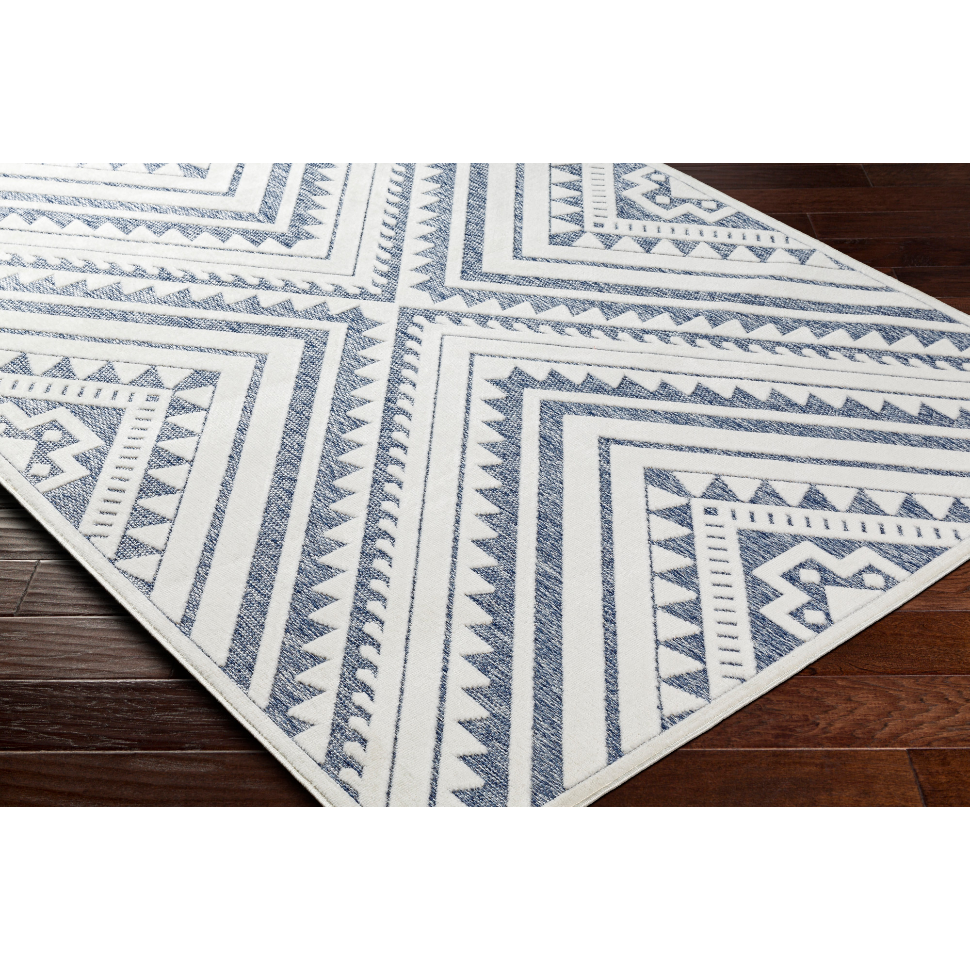 Artistic Weavers  Blue 5' x 8'  Indoor/Outdoor Rectangle Area Rug