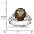 thumbnail image 2 of Primal Silver Sterling Silver Rhodium-plated Smoky Quartz Diamond Ring, 2 of 4