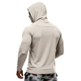 thumbnail image 5 of Hooded Sun Protection Shirts for Men Long Sleeve Solid Color Shirt with Face Mask Outdoor Fishing Hoodies, S, 5 of 8