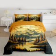 thumbnail image 2 of Homewish Natural Landscape Full Size Comforter Sets,Mountain Pine Scenery Bedding Comforter Set,Beige Brown Bedding Sets For Girls Boys,Breathable Home Decor Reversible,3-Piece, 2 of 8