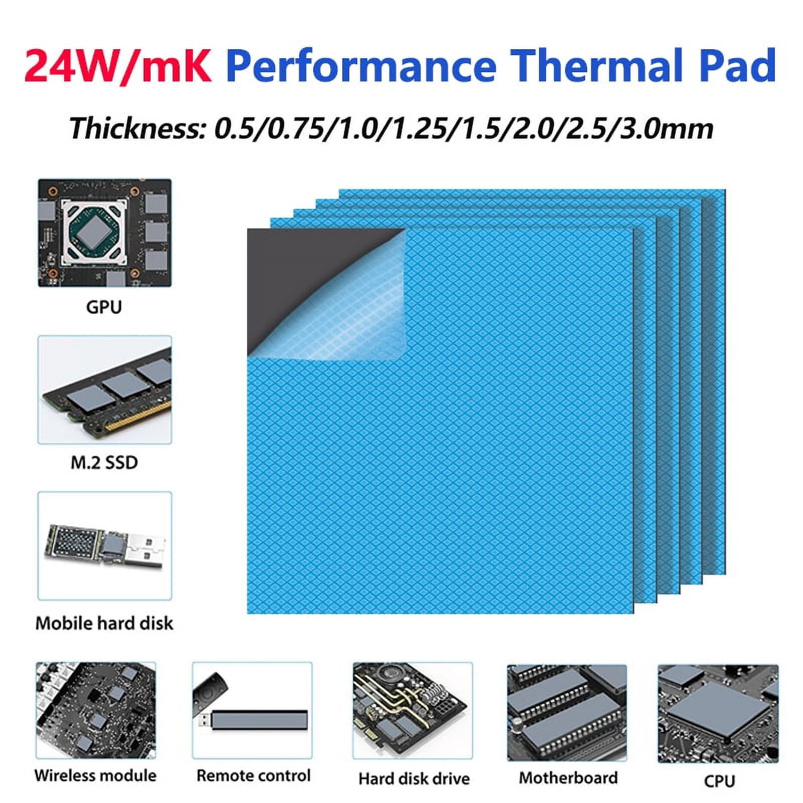 24W/MK GPU CPU Thermal Pad Heatsink Cooling Conductive Silicone