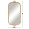 thumbnail image 3 of DecMode 24" x 48" Light Brown Oval Scroll Wall Mirror with Beaded Frame, 3 of 9