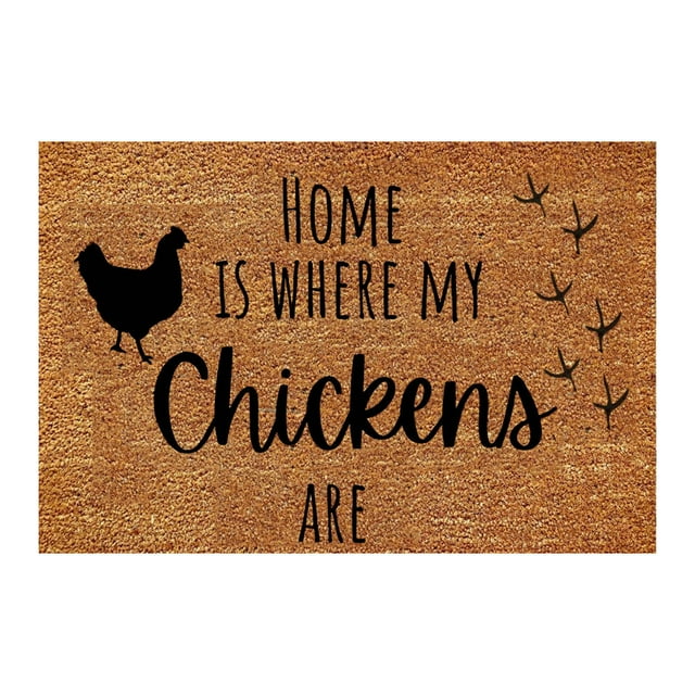 Doormat Outdoor Weather Mat for Entryway Spring Rug Outdoor Welcome Doormat Home Decorations Rugs for Front Door Entry Indoor Outdoor Decor, 16x24 Inch HOME IS WHERE MY Chicken ARE