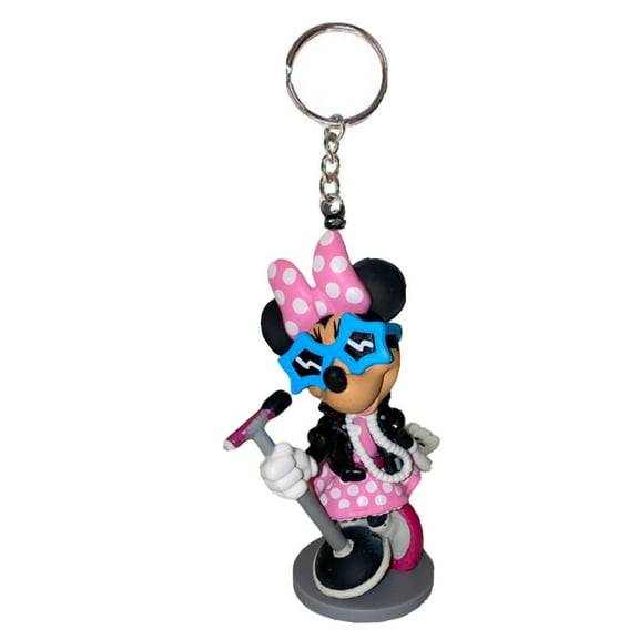 Popstar Rockstar Singer Minnie Key Ring Keychain Figure Figurine Ornament Charm