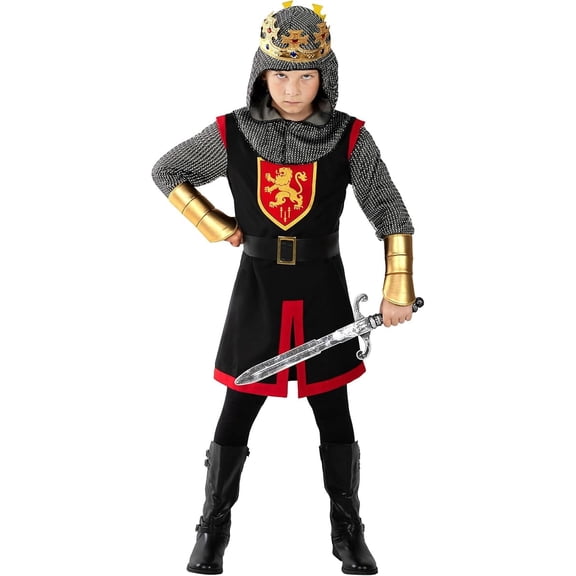 Morph King Knight Costume Boys Halloween Costume for Boy Black Large