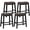 Brown + Black, variant on Gymax 4PCS 26'' Upholstered Counter Height Bar Stool PVC Leather Saddle Stool Black