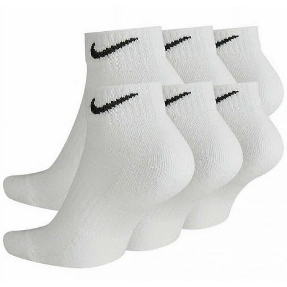 Nike UNISEX Everyday Cushioned Training Ankle Socks (6 Pairs) White Sz S (3Y-5Y Kid's / 4-6 Wmn's)