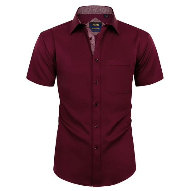 Alimens & Gentle Mens Short Sleeve Stretch Button Down Shirt with ...