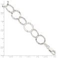 thumbnail image 3 of Sterling Silver Bracelet Chain Styles Fancy Women's mm 7.5 in Ha mmered, 3 of 4