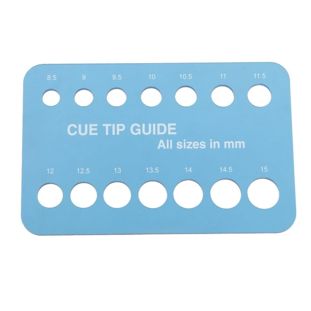 Medidor de punta de taco, regalo de cumpleaños, accesorio de billar acrílico, portátil, de 8,5 mm a 15 mm Azul claro