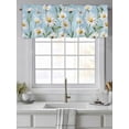 thumbnail image 4 of White Spring Floral Curtain Valances for Windows, Summer Botanical Butterflies Kitchen Valance Window Treatment, Light Filtering Block Curtains for Bathroom/Bedroom/Living Room 42'' x 18'', 4 of 9