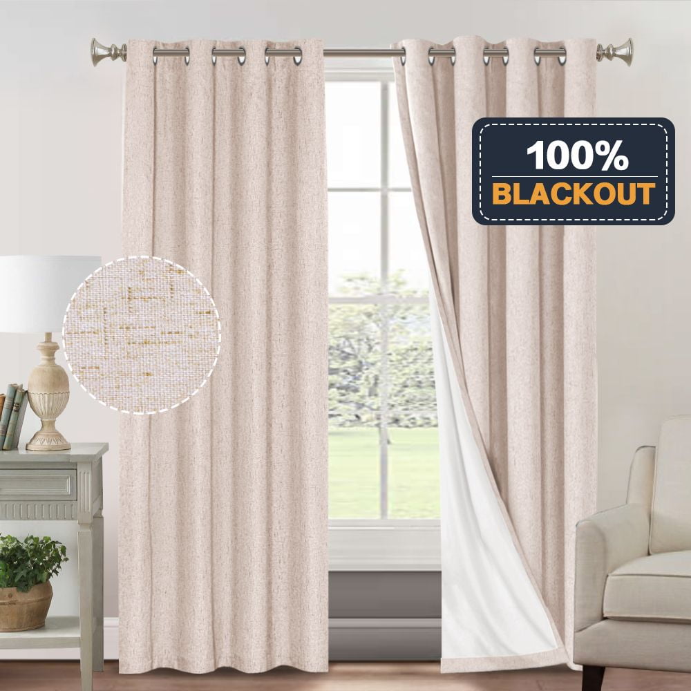 H.VERSAILTEX Contemporary 2 Piece Solid 100 Blackout Curtains