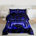 thumbnail image 2 of Castle Fairy Geometric Gamer Twin Comforter Sets,Geometric Honeycomb Hexagon Bedding Set, 2 of 8