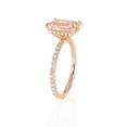 thumbnail image 5 of HeartsAndYou 2ct Natural Peach Morganite Gatsby Ice Solitaire Ring 100% 14k SOLID Rose Gold, 5 of 9