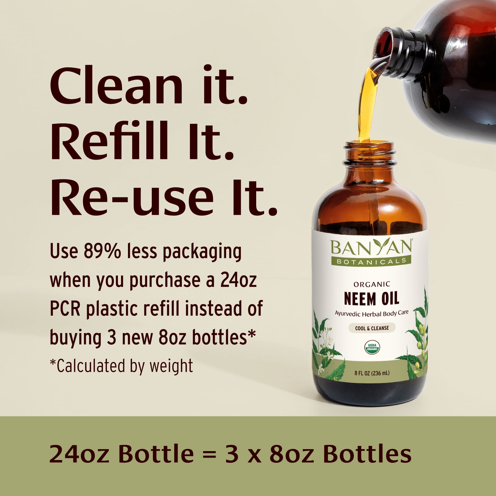Banyan Botanicals Organic Neem Oil – Cooling & Soothing  Ayurvedic Neem Oil – Supports Healthy Radiant Skin – 8 oz. – Non-GMO Sustainably Sourced Abhyanga Massage Oil