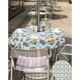thumbnail image 4 of Outdoor Tablecloth Puerto Rico Flag Round Patio Tablecloths 60 Inch, Table Cloths with Umbrella Hole and Zipper, Rainbow Love Heart Victory Gesture Summer Table Cover for Outdoor Tables Garden, 4 of 6