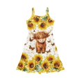 thumbnail image 3 of Uourmeti Horse Daisy Print Girls Summer Dress Spaghetti Strap Causal Tank Dresses Beach Play Sundress for Girls Cute Clothes Soft Twirl Tiered Dresses 3-4T, 3 of 7