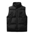 thumbnail image 3 of Birdeem Men's Down Feather Button with Pockets Stand Collar Zipper Top Sleeveless Padded Jacket, 3 of 12