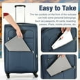thumbnail image 5 of Luggages Set of 5, Softshell Suitcase with TSA Lock and Upright Spinner for Men Women, Carry On Luggages for Travel, (20"+24"+28"+a Travel Duffel Bag+a Toiletry Bag), Dark Blue, 5 of 7