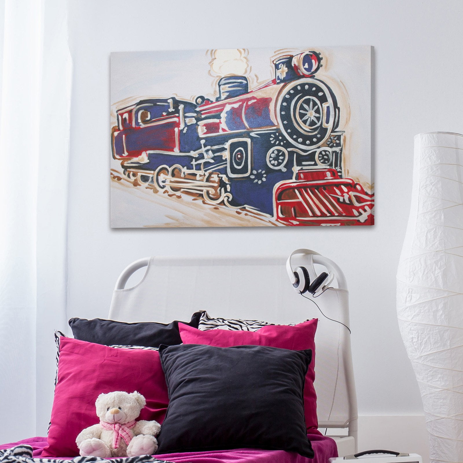 Marmont Hill "Vintage Train" by Reesa Qualia Painting Print on Wrapped Canvas