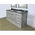thumbnail image 3 of InFurniture WK1960-G-MG TOP 60 in. Rustic Solid Fir Double Sinks Vanity in Grey Driftwood With Polished Textured Surface Granite Top-No Faucet, 3 of 4