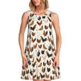 thumbnail image 1 of Easygdp Funny Chicken para Vestido Transpirable de Mujer, Vestido Suelto de Manga Corta con Pliegues y Bolsillos para el Verano, 1 of 7