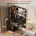 thumbnail image 5 of Makeup Vanity Desk with LED Mirror, Charging Station, Storage Drawers & Cabinets for Bedroom, 5 of 8