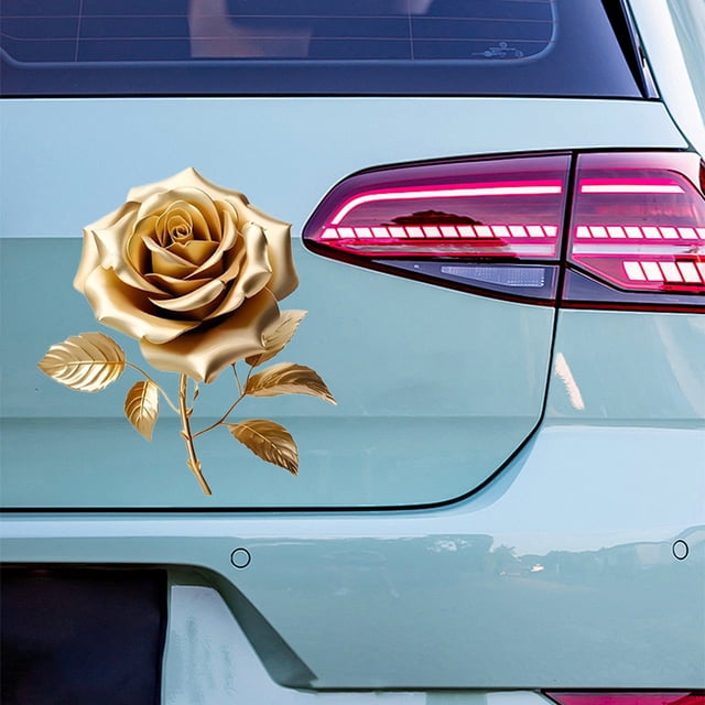 Fiudx Pegatinas para Coche, Diseño Romántico de Rosa para Personalizar, Impermeables y Antiarañazos, de Fácil Aplicación y Mantenimiento, para Decorar Tu Vehículo, para Amantes de Los Coches, Tamaño