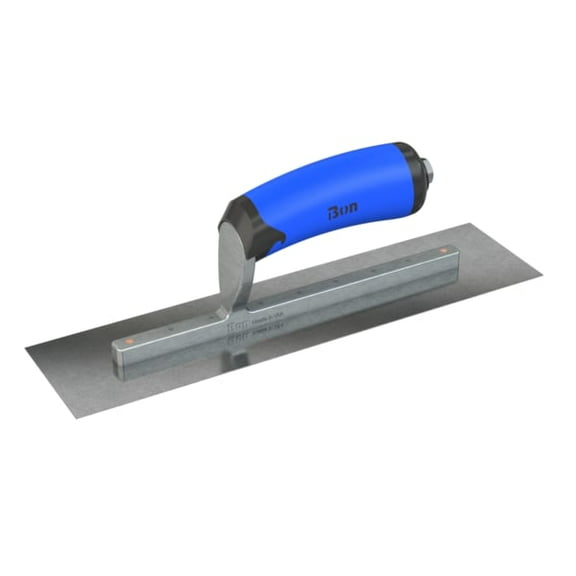Steel City Trowels By Bon         Finish Trowel, Square, Carbon Steel, 12 X 3, Comfort Grip