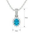 thumbnail image 5 of SuperJeweler 1 1/3 Carat Oval Shape Blue Topaz and Diamond Necklace In 14 Karat White Gold, 18 Inches For Women, 5 of 8