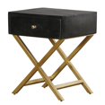thumbnail image 4 of Table d'Appoint Moderne en Bois Noir et Laiton avec Tiroir, 4 of 10